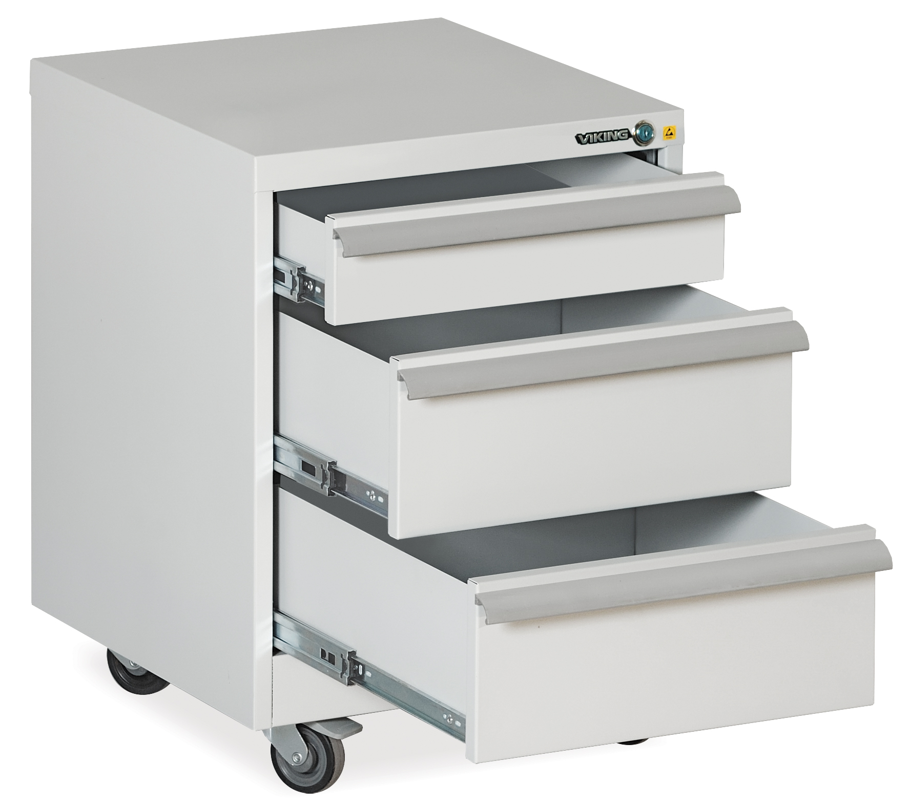 Movable Drawer Unit Wheeled 3 Drawers Open - OF-TP-01S-DRU-TEC-7035